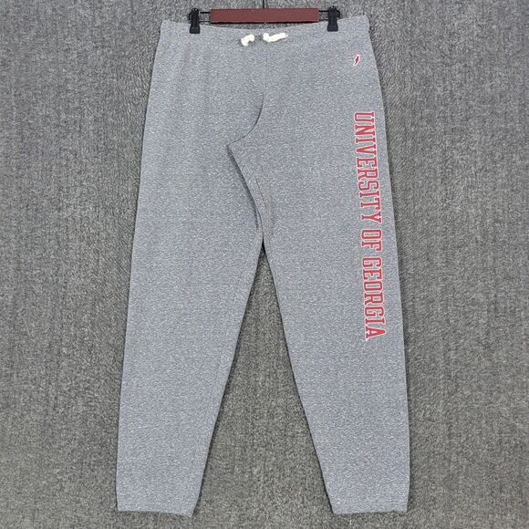 UGA University of Georgia Bulldogs Sweatpants Mens M Gray Jogger Drawstring - Picture 1 of 11
